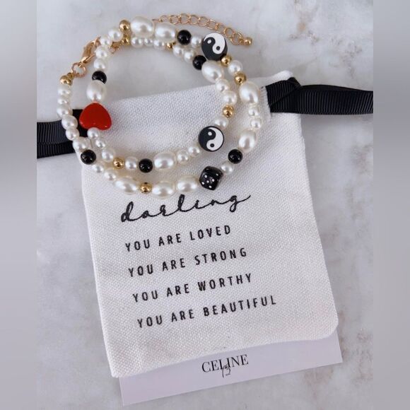 CELINE13 Women’s Lock Charm‎ Layered Necklace Stainless Steel Pouch Included - Picture 1 of 2